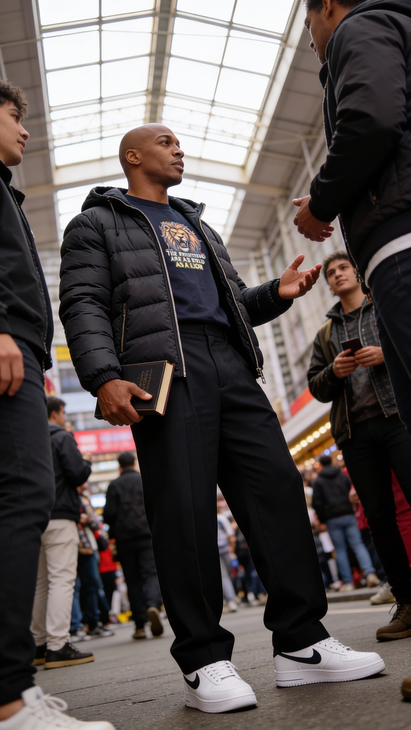 Righteous Bold Lion Graphic Tee | Roaring Lion Illustration, Motivational Quote