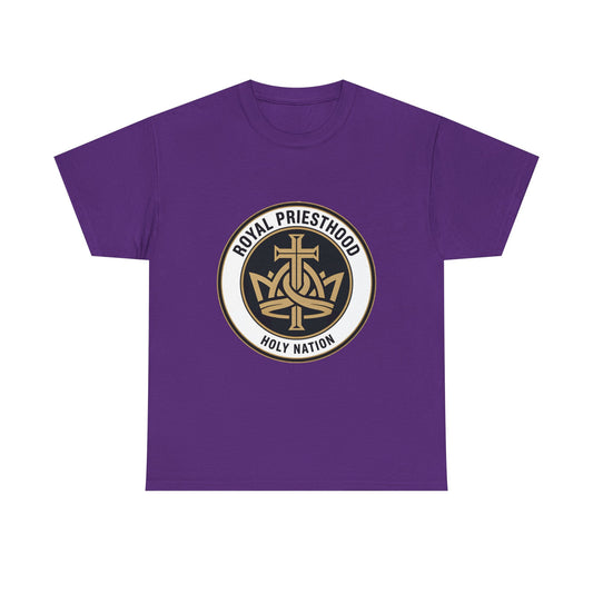 Royal Priesthood Emblem Tee | Holy Nation Cross Crown Graphic