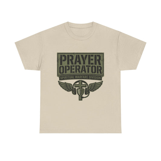 Prayer Operator T-Shirt | Spiritual Warfare Division, Cross Wings Graphic