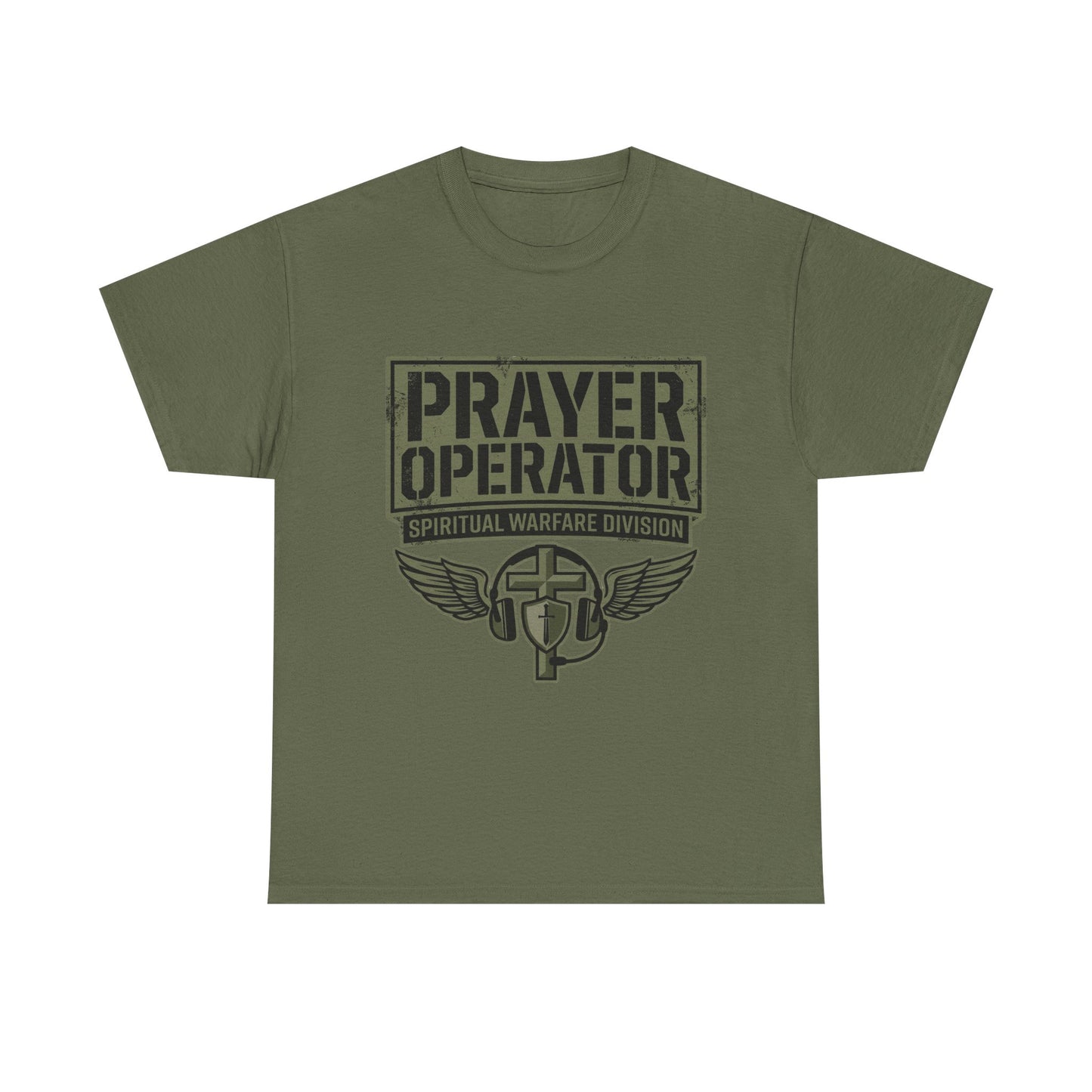Prayer Operator T-Shirt | Spiritual Warfare Division, Cross Wings Graphic
