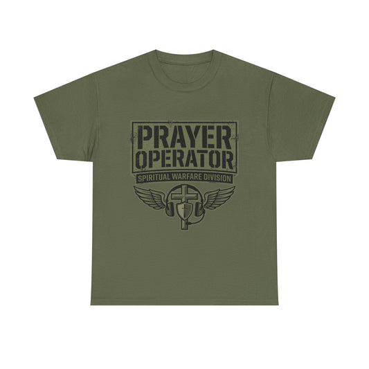 Prayer Operator T-Shirt | Spiritual Warfare Division, Cross Wings Graphic