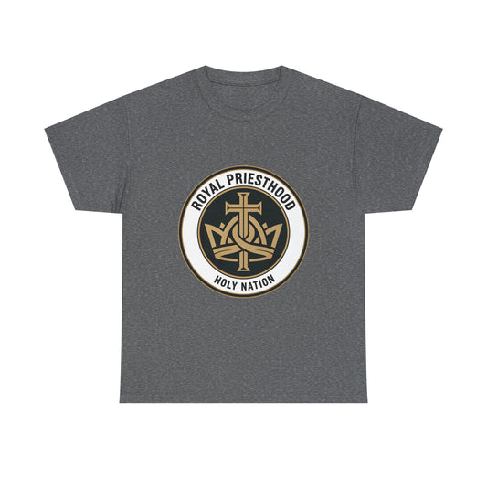 Royal Priesthood Emblem Tee | Holy Nation Cross Crown Graphic