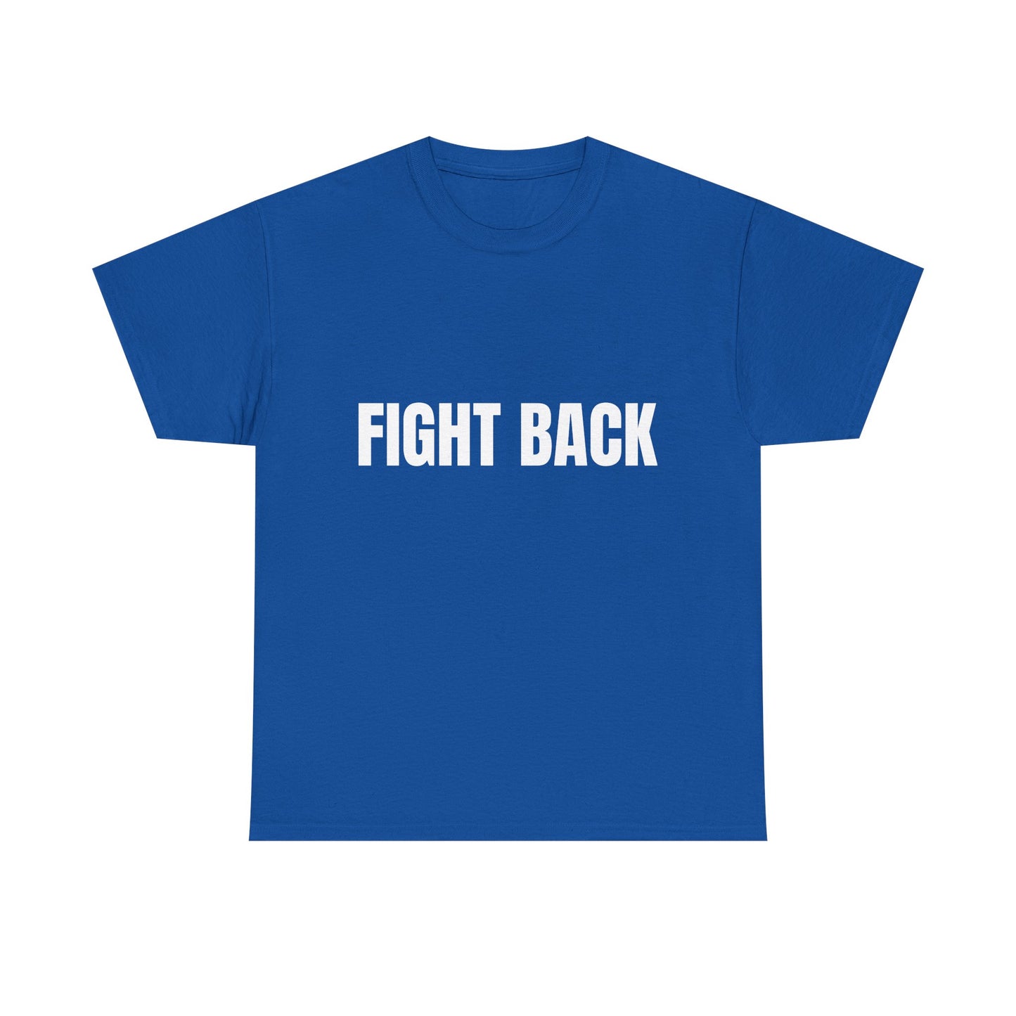 FIGHT BACK tee | Black graphic slogan shirt, bold white text