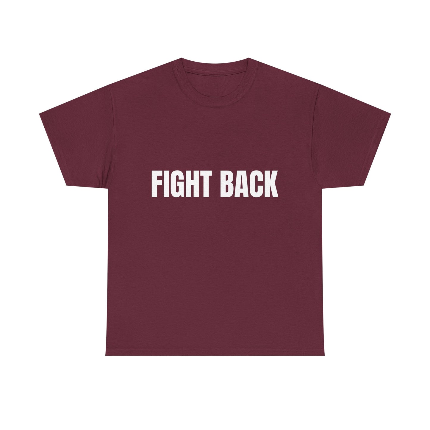 FIGHT BACK tee | Black graphic slogan shirt, bold white text