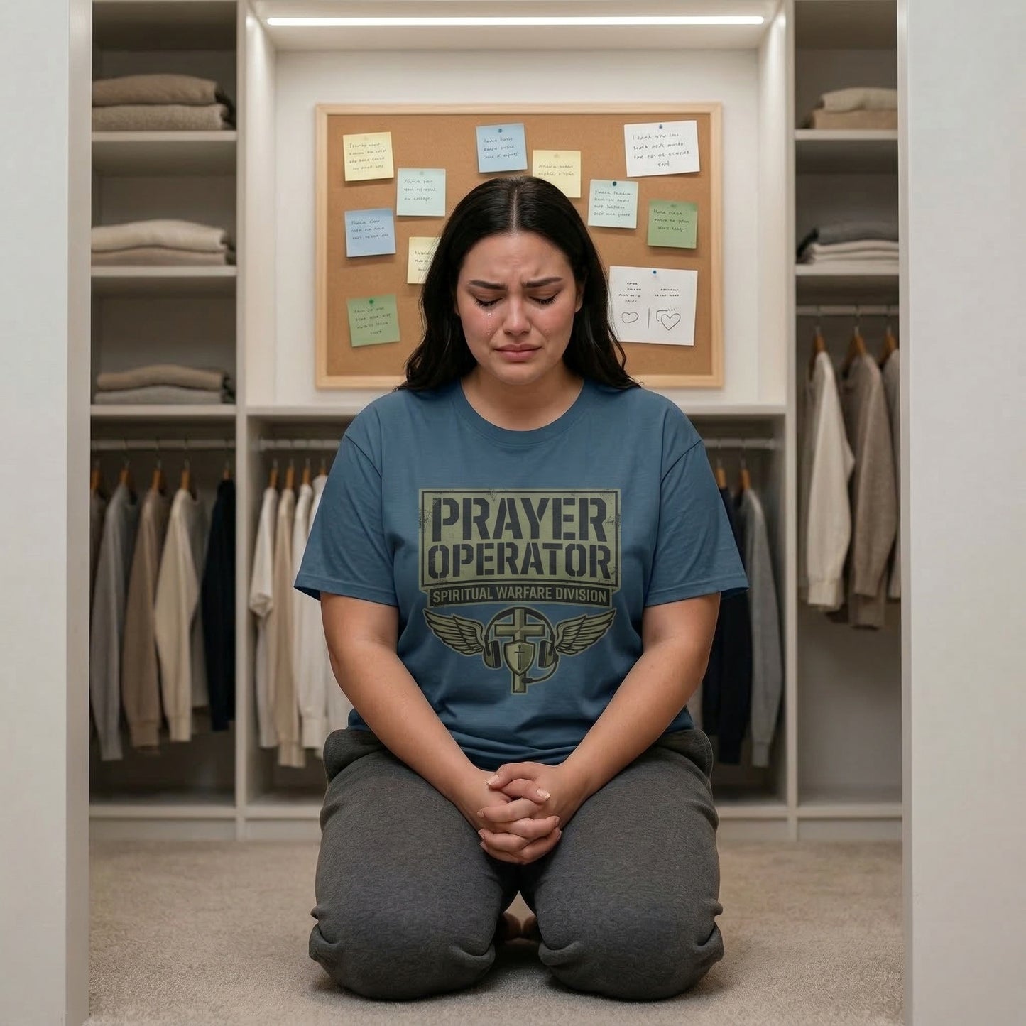 Prayer Operator T-Shirt | Spiritual Warfare Division, Cross Wings Graphic