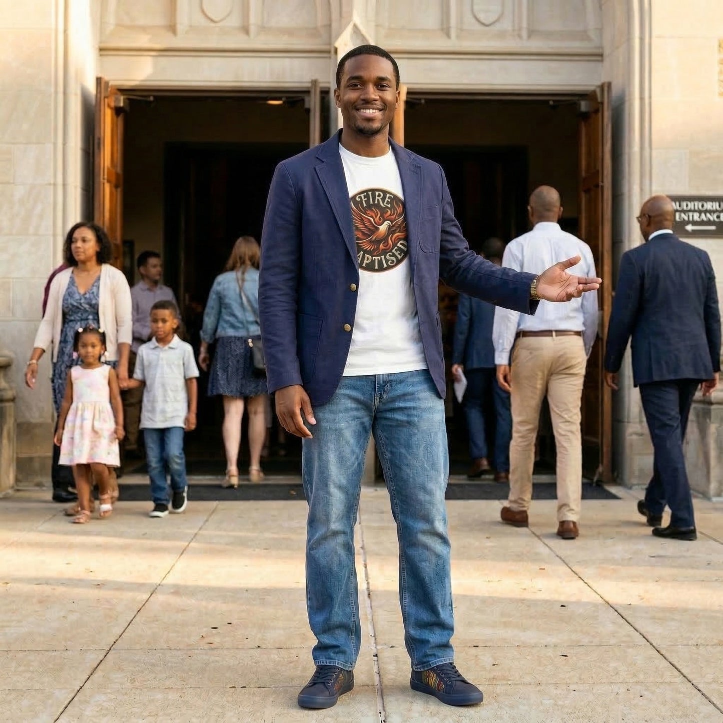 Fire Baptised Phoenix T‑Shirt — Vintage Flame Dove Christian Tee